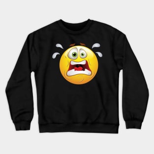 Frightened Smiley Face Emoticon Crewneck Sweatshirt